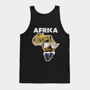 African Wildlife Continent Collage Tank Top